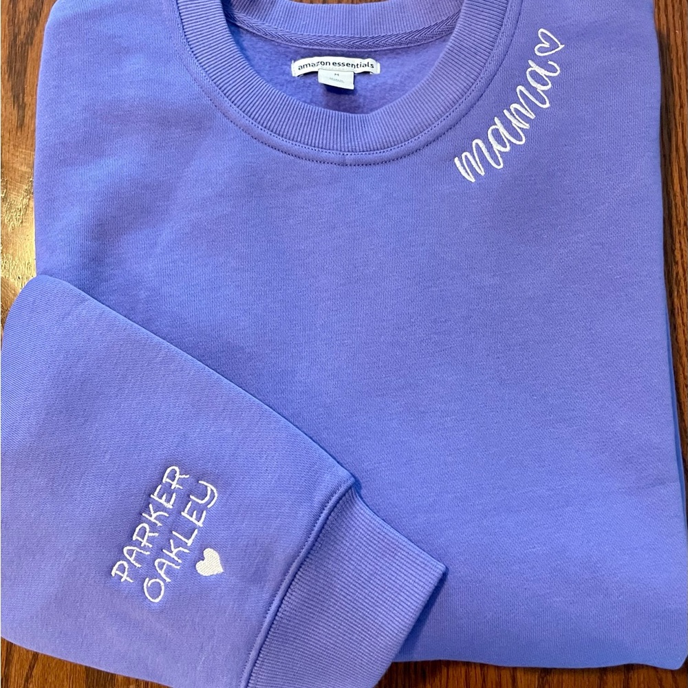 Embroidered sweatshirt crewneck personalized mama bride nana Mr and Mrs Gigi MTO